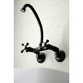 thumbnail image 3 of Kingston Brass KS214MB Kingston Double-Handle 2-Hole Wall-Mount Bridge Kitchen Faucet in Matte Black, 3 of 8