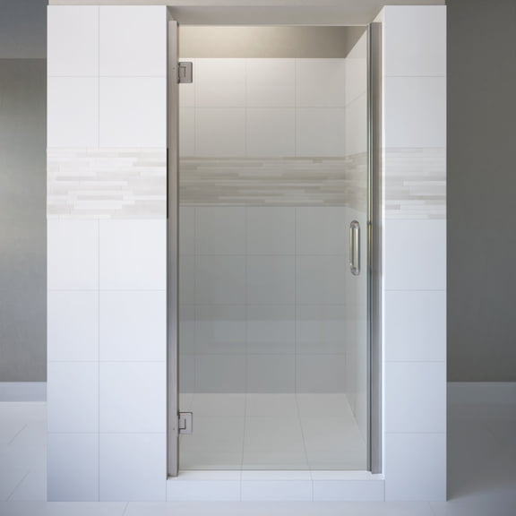 Miseno Msdswy2972cl Sway 72" High X 29" Wide Hinged Frameless Shower Door - Nickel