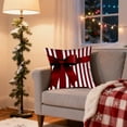 thumbnail image 5 of Vikakiooze Christmas Red Striped Bow Pillowcase Holiday Decoration Home Sofa Cushion Pillowcase, 5 of 6