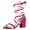 Hot Pink, variant on BLISSFUL STEP Women's Shoes Lace Up Faux Suede Open Toe Chunky Heel Sandals Beige Brown 10