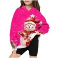 thumbnail image 2 of CLOISE Hoodie Kids Girls Boys Teen Christmas Long Sleeve Hooded Sweatshirt Tops with Pocket Snowman Prints Outfits Fall Winter Clothes Pink 4-14T, 2 of 3