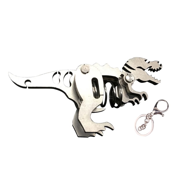 Llaveros para mujer, llavero de billetera, llavero de coche, lindo llavero tridimensional de metal y acero inoxidable, modelo mecánico de dinosaurio, llavero de dinosaurio.