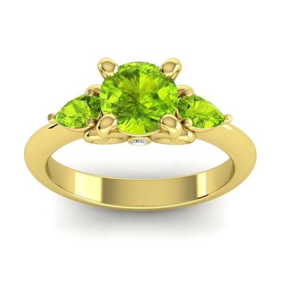 2.50 Carat Round Cut Peridot Gemstone Latest Bridal Ring for Women Solid 18K Yellow Gold Size 7 by Diamond-Capitals