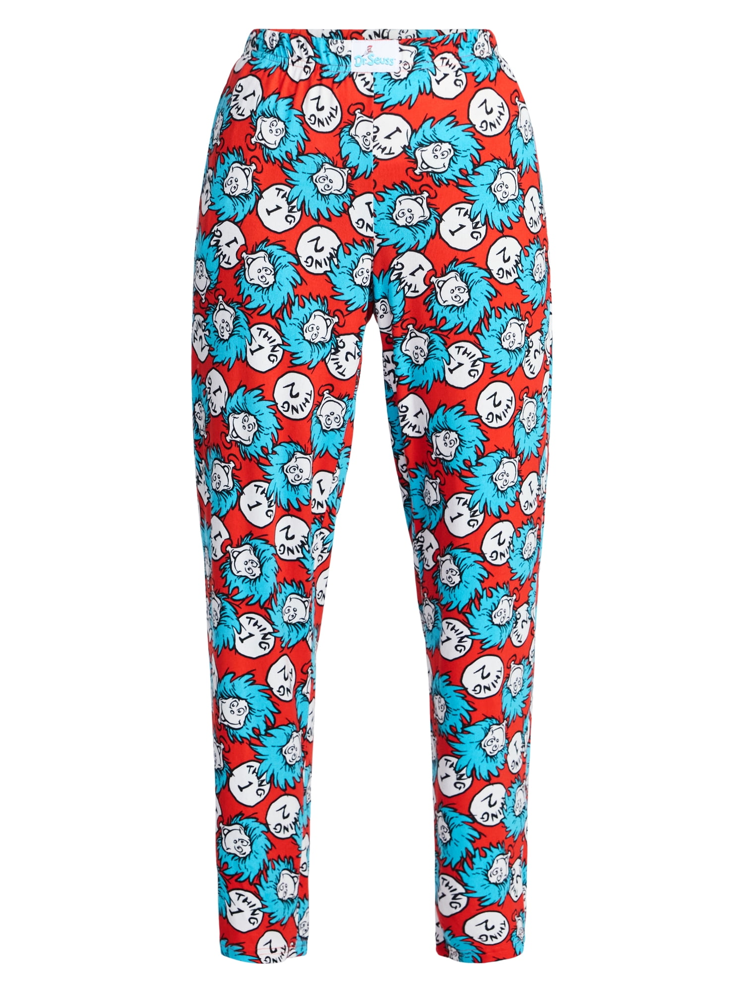 Dr. Seuss Women's Cat in the Hat Thing One Thing Two Hacci Knit Wide Leg Sleep Pants, Sizes XS-3X