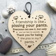 thumbnail image 4 of Holloyiver Wooden Hanging Sign, Best Friend Birthday Gifts Thank You Heart Shaped Friendship Plaque Tags Crafts Christmas Home DIY Tree Wall Bag Hanging, 4 of 5
