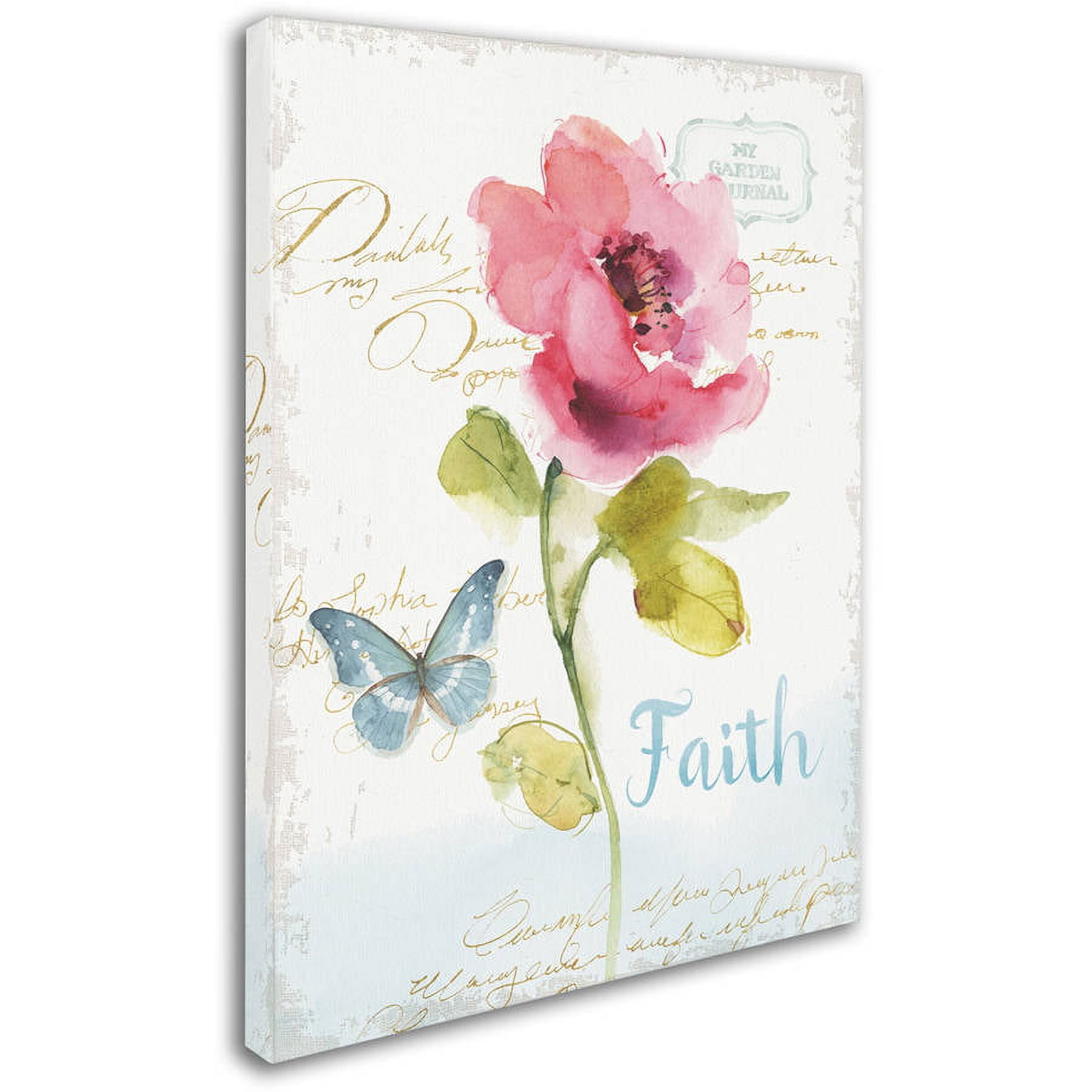 Trademark Fine Art "Rainbow Seeds Floral VI Faith" Canvas Art by Lisa Audit