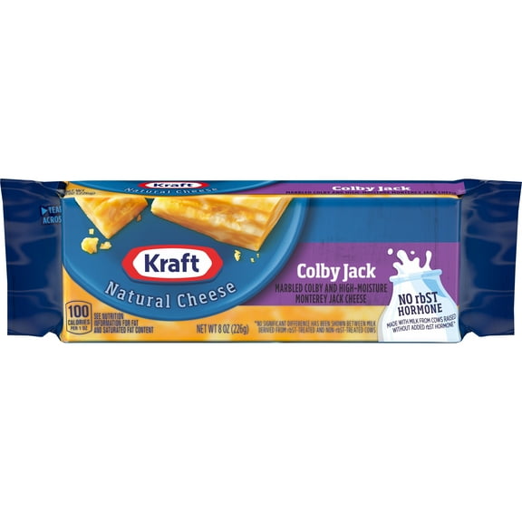 Kraft Colby Jack Marbled Cheese, 8 oz Block (Refrigerated)