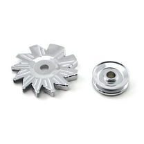 Speedmaster PCE238.1001 Universal Compatible with Chevy Compatible with Ford Single Groove Alternator Pulley and Fan Kit Chrome