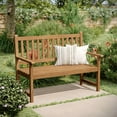 thumbnail image 2 of Flash Furniture Adele Commercial Grade Indoor/Outdoor Patio Acacia Wood Bench Brown (LTS0525BR), 2 of 10