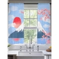 thumbnail image 3 of Flowers Mountain Sheer Curtains 63 Inches Length 2 Panels Set, Window Sheer Curtains for Living Room/Bedroom, Spring Sun Floral Nature Scenery Light Filtering Rod Pocket Curtain 52''x63''x2, 3 of 8