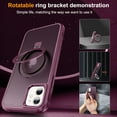 thumbnail image 2 of Casetego for iPhone 12/iPhone 12 Pro Magnetic Case,with Stand [Compatible with Magsafe],Full Body Protective Cover Slim Shockproof 6.1" Phone Case,Wine Red, 2 of 7