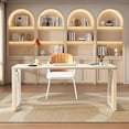 thumbnail image 3 of Metal Writing Office Desk Executive Long Vanity Reception Computer Desks Standing European Mesa De Escritorio Modern Furniture My Lux Decor Round, 3 of 18