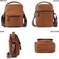 thumbnail image 2 of Bolso de hombro de cuero pequeño para hombre Bolso de mano para hombre (marrón), 2 of 5