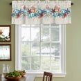 thumbnail image 4 of 2 Pack Valances for Windows, Summer Starfish Window Valances for Living Room/Bedroom/Bathroom, Blue Conch Coral Ocean Retro Beige Light Filtering Kitchen Curtain Valance Window Treatment 60"W x18" L, 4 of 9