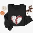 thumbnail image 4 of Gamivast Graphic Sweatshirts for Women Game Day Glitter Heart Baseball Stitching Print Crew Neck Long Sleeve Pullover Tops Casual Athletic Wear, 4 of 5