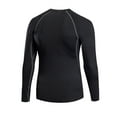 thumbnail image 3 of Men's Long Sleeve Athletic Workout Shirt Base-Layer Quick Dry Workout T Shirts Football Running Tops Black Size L, 3 of 3
