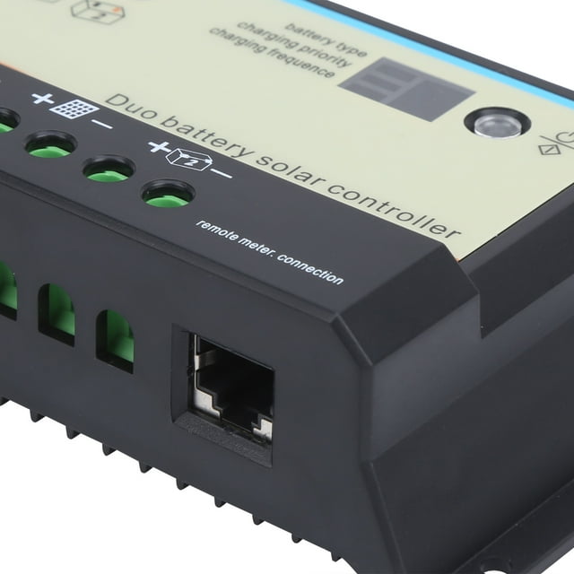 LHCER Contrôleur Solaire en Plastique Double Pile RV Charge 8 Broches RJ45 EPIPDB-COM 12/24VDC, Contrôleur de Charge Solaire, Contrôleur Solaire RV
