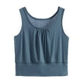 thumbnail image 4 of Lovskoo Plus Size Summer Tops for Women 2024 Tank Tops V Neck Sleeveless Trendy Casual Solid Color Tops Outing Top Green, 4 of 5
