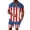 Z34-Blue, variant on Men's American Flag Star Polo Shirt + Shorts Set, Casual Short Sleeve Matching Suit, 4th of July Beach Casual Outfit
