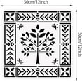 thumbnail image 2 of Hungarian Tree Stencil 12x12 American Country Farm Folk Art Drawing Templates, 2 of 9