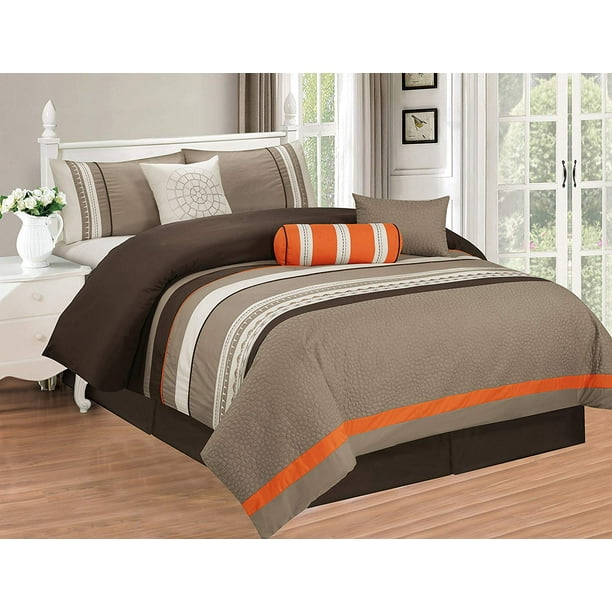 All American Collection New 7 Piece Embroidered OverSized Comforter