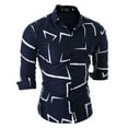 thumbnail image 2 of Camisas de manga larga estampadas delgadas casuales de otoño invierno para hombres Blusa de playa superior Pompotops  oipoqjl26207, 2 of 8