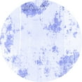 thumbnail image 1 of Ahgly Company Machine Washable Indoor Round Abstract Blue Modern Area Rugs, 3' Round, 1 of 4