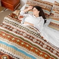 thumbnail image 4 of Manfei Retro Aztec 7-Piece Bedding Comforter Set,Boho bohemian Style King Bedding Sets,Beige Brown Bed Sheets For Adults,Microfiber Bedroom Decor Reversible, 4 of 8
