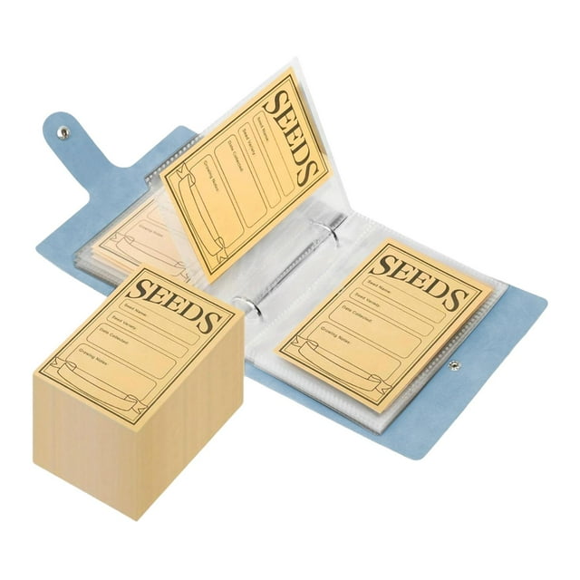 Luzkey Plant Seed Saver Binder Seed Packet Organizer for Crafts Flower Seeds School Blue