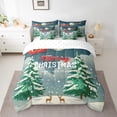 thumbnail image 2 of 7 Piece Bed in a Bag Full Size Comforter Set for Kids Merry Christmas Bedding Set,Reindeer Christmas Tree Reversible Bed Set,元素词3 Comforter with Sheet Set,All Season, 2 of 5