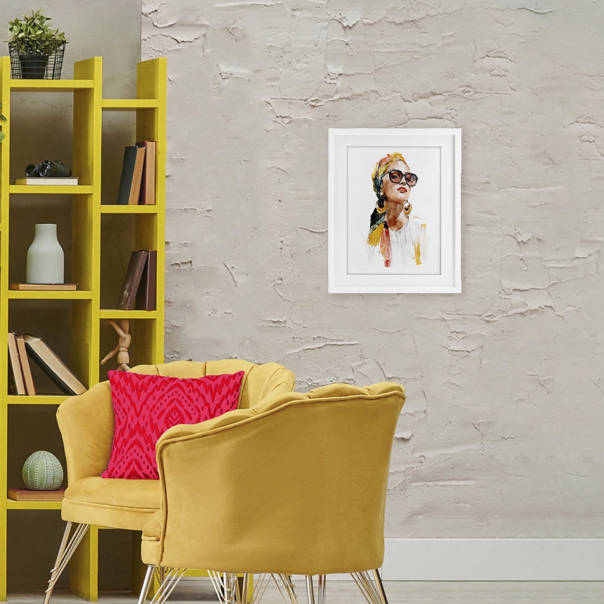 Stupell Industries Stylish Woman with Headwrap White Framed Print Under Glass, design by Svetlana Aleynikova