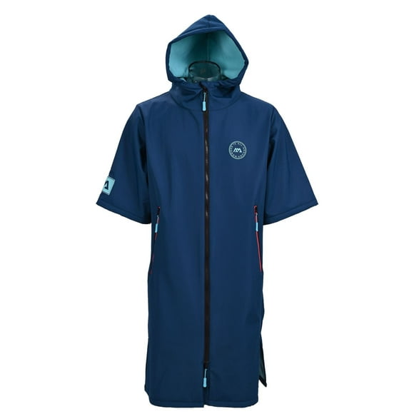 Aqua Marina - Water-repellent Thermal Poncho (Navy) - Large