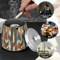 thumbnail image 4 of Yayeee Ashtray with Lid for Cigarette Smokeless Stainless Steel Home Ash Holder, Beige Geometric, 4 of 7