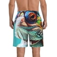 thumbnail image 3 of Kdxio Stylish Sunglasses Iguana Pattern Mens Casual Shorts - Drawstring Summer Beach Sports Shorts for Men, 3 of 5