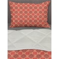 thumbnail image 3 of Mosaic Comforter & Sham Bedding Set, Pastel Colored Bohemian Geometric Symmetric Checkered Forms Pattern, 3 pcs Duvet Set Microfiber Filling Quilt, 5 Sizes, Salmon Coral and Dried Rose, by Ambesonne, 3 of 4