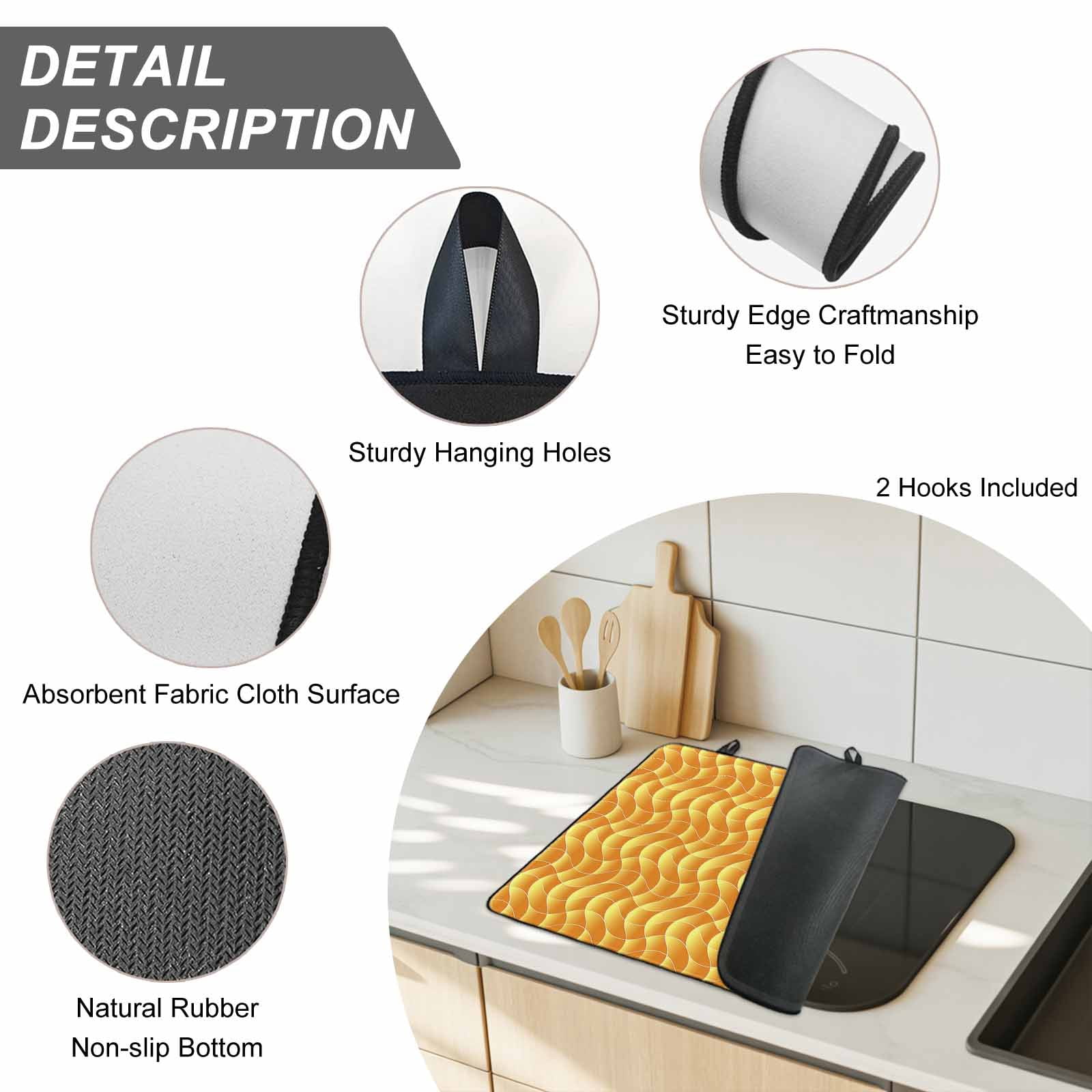 Orange Geometric Stove Top Cover for Electric Stove, Heat-proof & Non Slip Glass Top Stove Cover Protector, Modern Moire Abstract Art Aesthetics Kitchen Flat Cooktop Rubber Mat 24x21 Inches