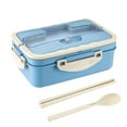 thumbnail image 2 of Heated Lunch Box with Utensils | Microwave Safe Stackable Food Storage Container | Leakproof Multi-Compartment Design | Includes 1 Box Spoon Chopsticks | BPA-Free | 8.14x5.59x2.87in | Portable Meal, 2 of 6