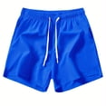 thumbnail image 4 of KPOPLK Mens 5 Inch Linen Shorts - Casual Elastic Waist Drawstring Summer Beach Shorts with Pocket(Dark Blue,XXL), 4 of 5