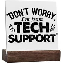 Gift for Computer Programmer, Funny Office Desk Decor Sign Office Tech Support Sign Office Decorations Cubicle Desk Accessories Supplies Ceramic Table Sign Plaque Tabletop Sign