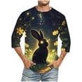 thumbnail image 1 of Blusas y camisas de manga larga con cuello redondo para hombre, blusa informal con estampado de cuello redondo y manga corta, blusa estampada para hombre, 1 of 4