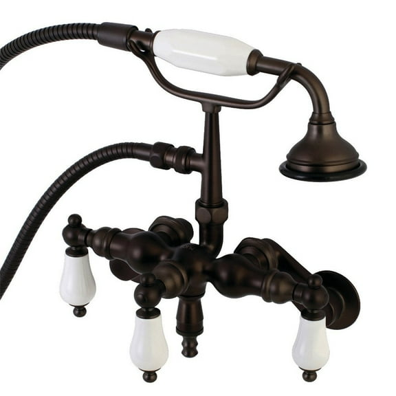 Aqua Vintage Wall-Mount Clawfoot Tub Faucets With Oil Rubbed Bronze AE421T5