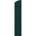 thumbnail image 5 of Ekena Millwork 10 1/2"W x 79"H Americraft Three Board (2 Batten) Exterior Real Wood Joined Board-n-Batten Shutters w/ Elliptical Top (Per Pair), Thermal Green, 5 of 10