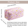 thumbnail image 4 of Cute Daisy Makeup Bag Small Cotton Quilted Floral Cosmetic Bag Travel Make Up Pouch Toiletry Organizer Gift for Women Girls (Pink), 4 of 4