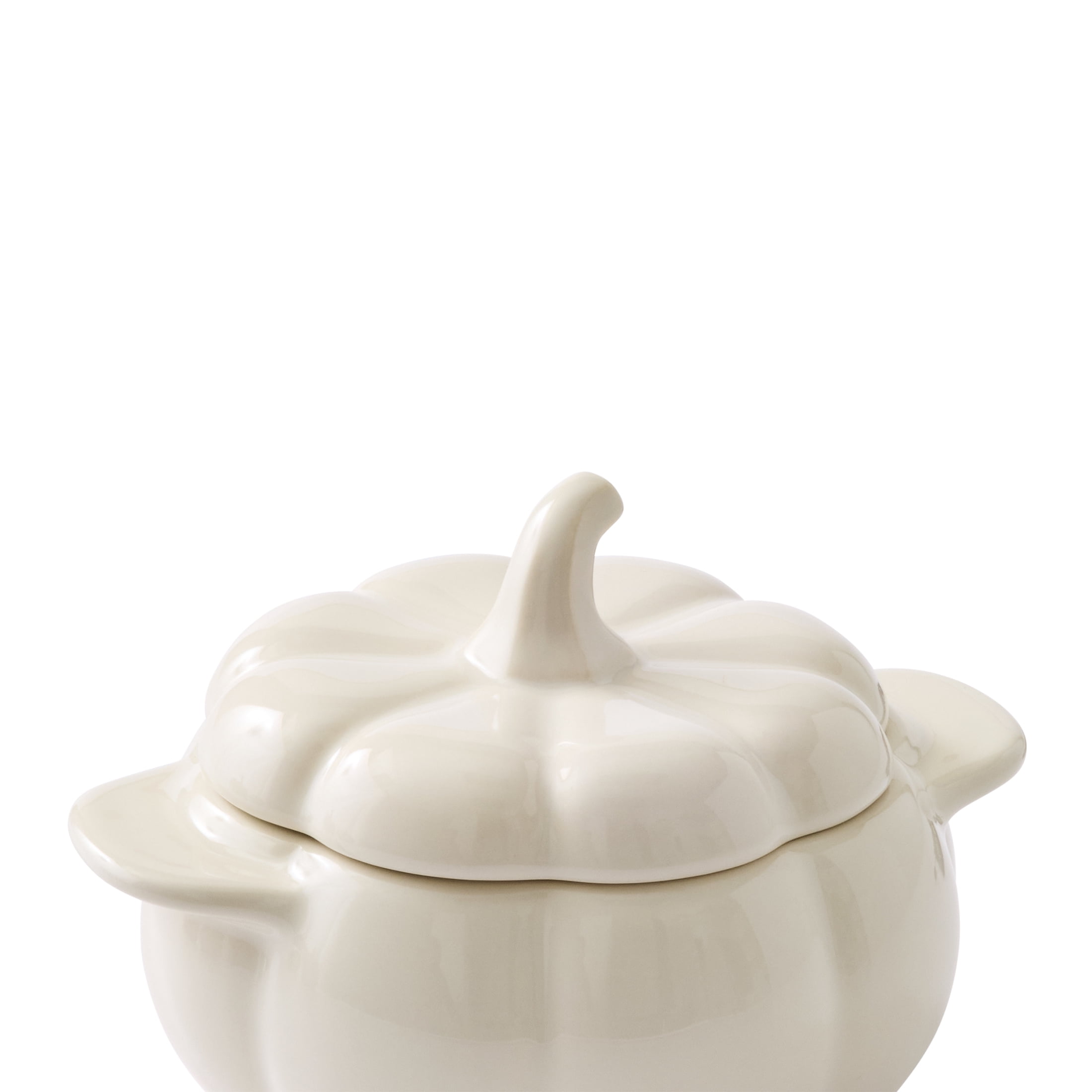 Better Homes & Gardens 8 oz Cream Pumpkin Cocottes with Lids, Set of 3