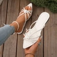 thumbnail image 2 of Xfvqtps Womens Flat Sandals Open Pointed Toe Slip on Straps Casual Comfortable Everyday Shoes for Spring Summer, 2 of 9