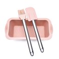thumbnail image 2 of Molde para tostadas Rectangular Pan Hornear Pan Antiadherente Silicona Cepillo de cocina Raspador, Rosa 3pcs / set Eigraketly HA005323-01, 2 of 7