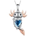 thumbnail image 1 of Collar con Dije de Axolotl AxolotlNeck04 1Pza Ajolote/Corazón Plata/Azul Metal Cadena y Dije., 1 of 5