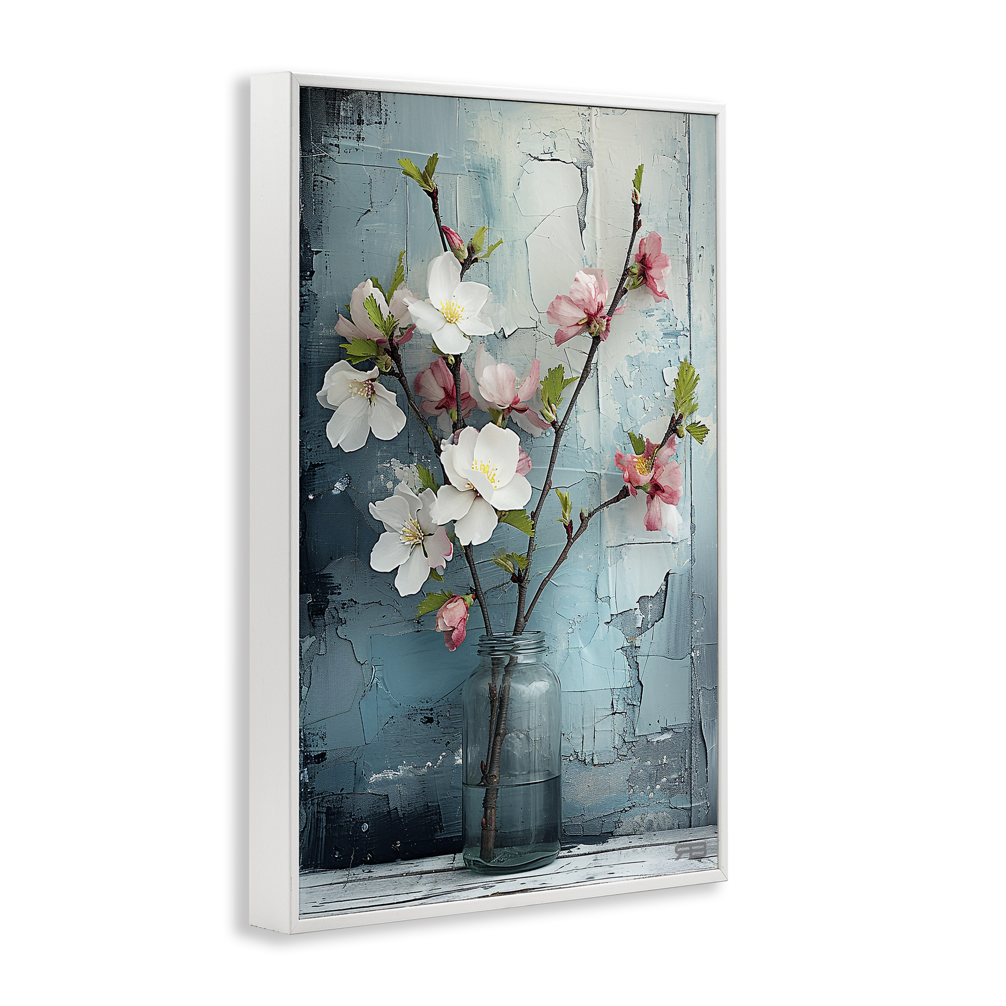 Stupell Industries Distressed Magnolia Vase Botanical & Floral Painting White Framed Art Print Wall Art, 16 x 24