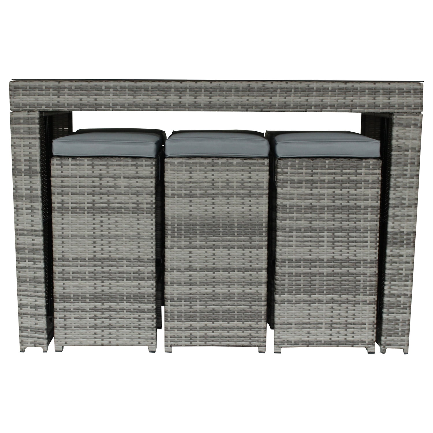 Luxury Living Furniture 7 Piece MultiGray Outdoor Bar Set with Deep