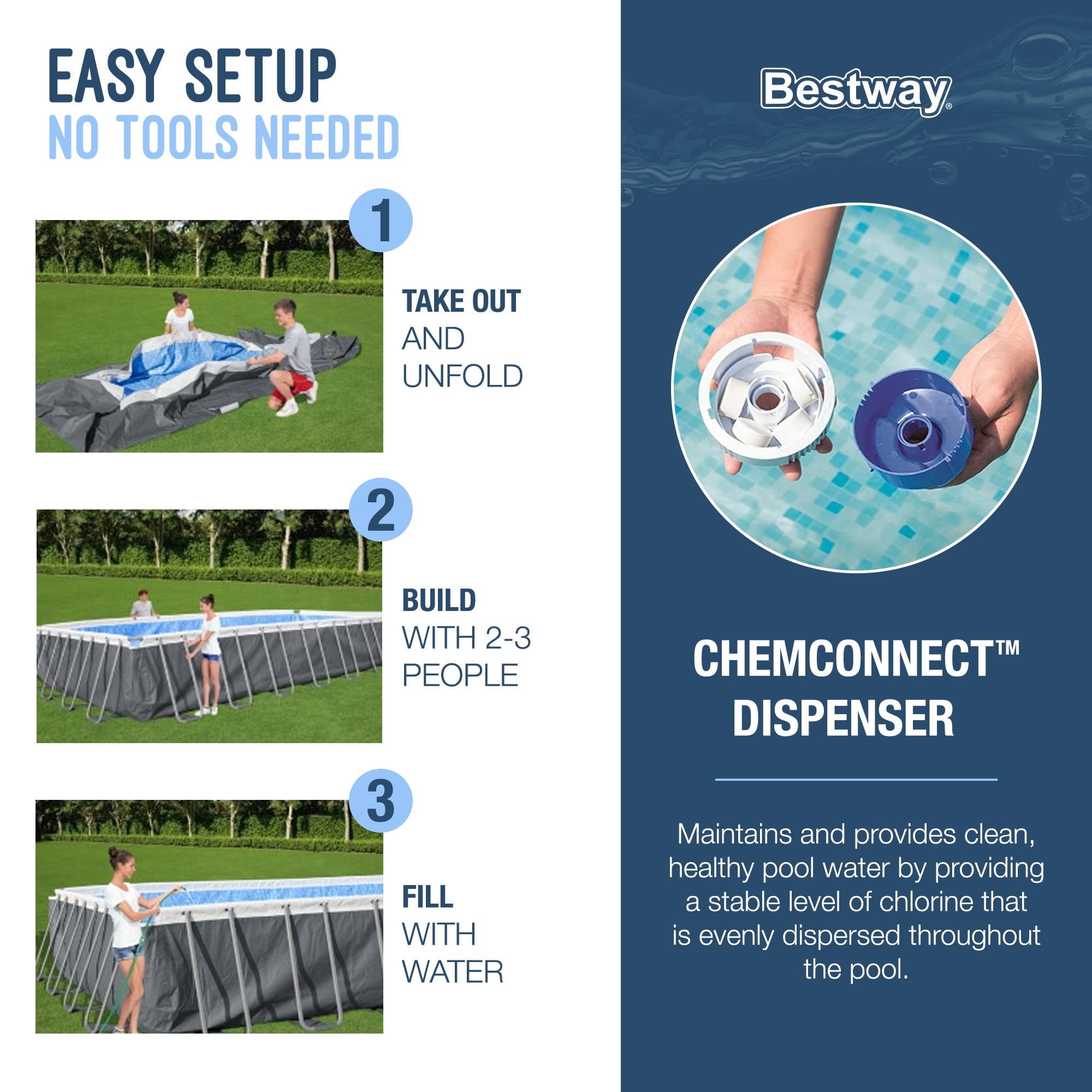 Bestway Power Steel 24’ x 12’ x 52” Oval Above Ground Swimming Pool Set